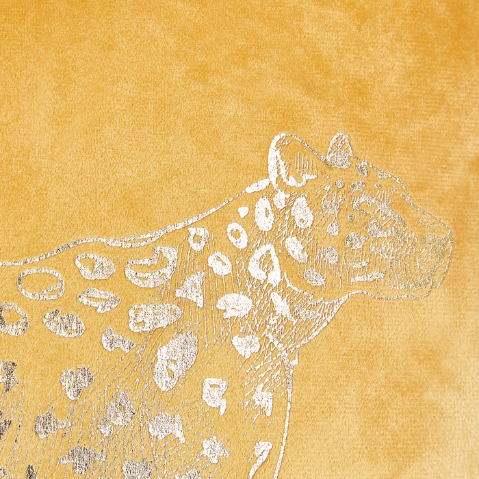 Set di 2 cuscini in velluto con stampa di animale 45 x 45 cm giallo divano soggiorno camera da letto