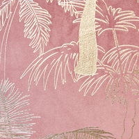 Set di 2 cuscini in velluto con motivo a palme rosa e oro 45 x 45 cm divano soggiorno camera da letto
