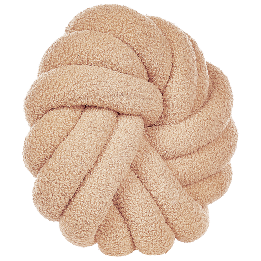 Cuscino Nodo Velluto Giallo 30 x 30 cm Legato Peluche Decorativo Moderno