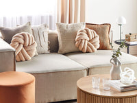 Set di 2 Cuscini Nodo Velluto Beige 31 x 31 cm Legato Peluche Decorativo Moderno