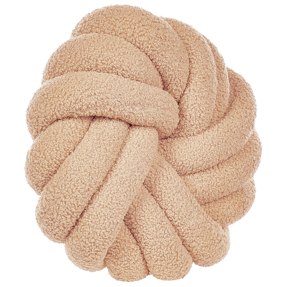 Set di 2 Cuscini Nodo Velluto Beige 31 x 31 cm Legato Peluche Decorativo Moderno