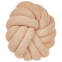 Set di 2 Cuscini Nodo Velluto Beige 31 x 31 cm Legato Peluche Decorativo Moderno