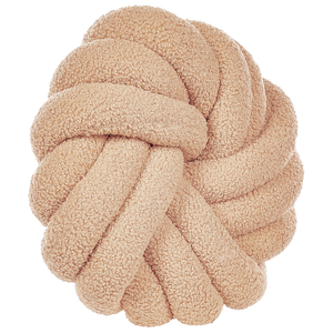 Set di 2 Cuscini Nodo Velluto Beige 31 x 31 cm Legato Peluche Decorativo Moderno