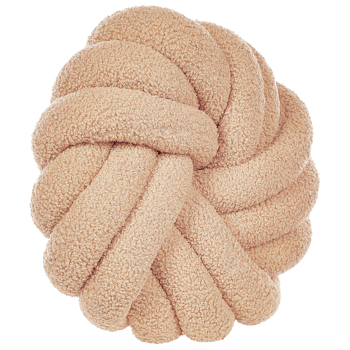 Set di 2 Cuscini Nodo Velluto Beige 31 x 31 cm Legato Peluche Decorativo Moderno