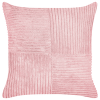 Set di 2 cuscini decorativi in velluto a coste rosa 43 x 43 cm con motivo a righe Design moderno Cuscini decorativi