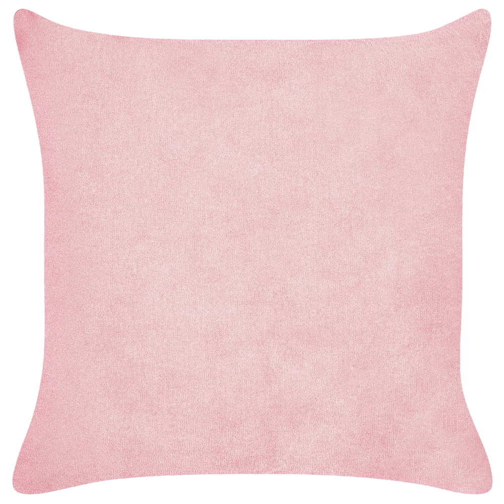 Set di 2 cuscini decorativi in velluto a coste rosa 43 x 43 cm con motivo a righe Design moderno Cuscini decorativi