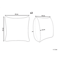 Set di 2 cuscini decorativi in velluto a coste rosa 43 x 43 cm con motivo a righe Design moderno Cuscini decorativi