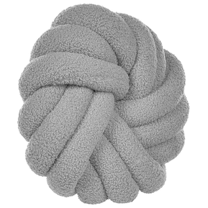 Cuscino Nodo Velluto Grigio 30 x 30 cm Legato Peluche Decorativo Moderno