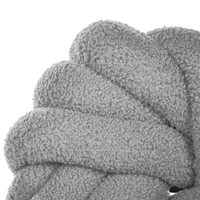 Cuscino Nodo Velluto Grigio 30 x 30 cm Legato Peluche Decorativo Moderno