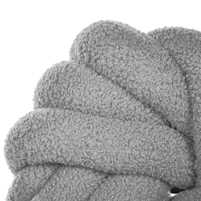 Cuscino Nodo Velluto Grigio 30 x 30 cm Legato Peluche Decorativo Moderno