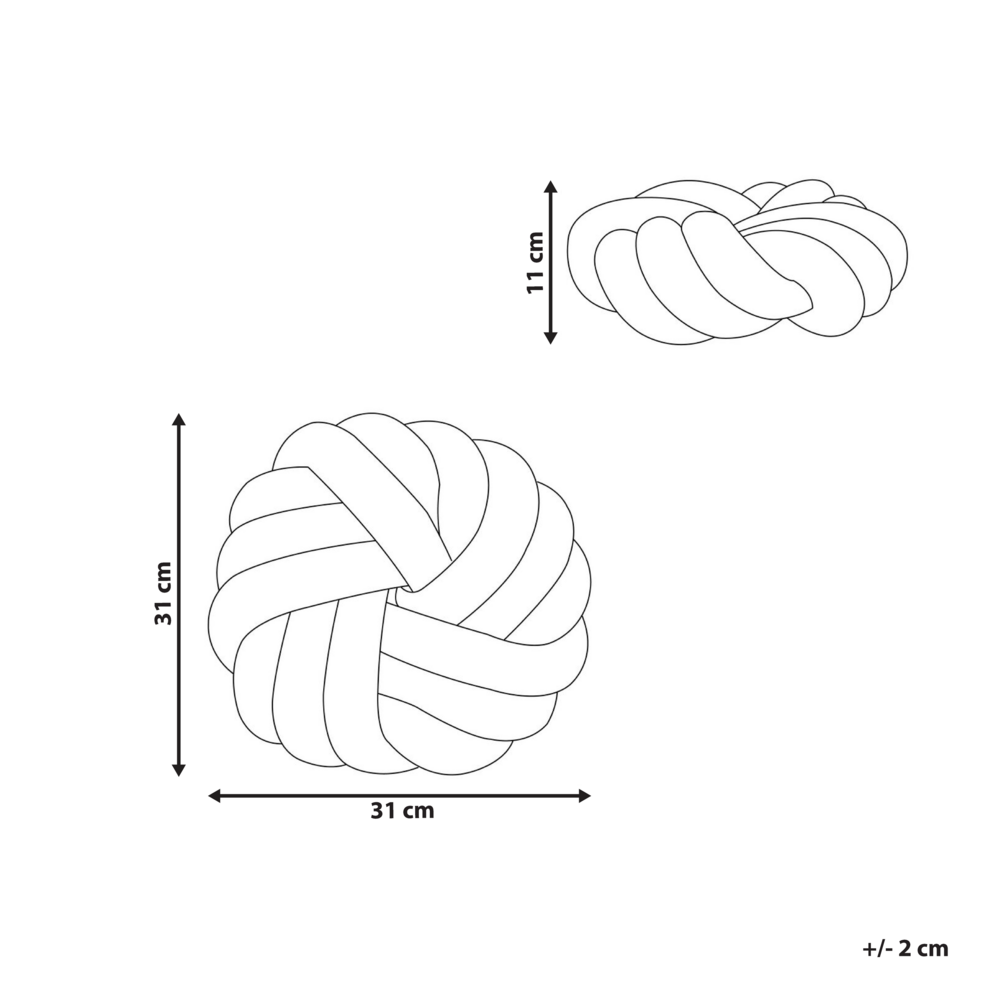 Cuscino Nodo Velluto Grigio 30 x 30 cm Legato Peluche Decorativo Moderno