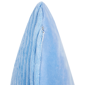 Set di 2 cuscini decorativi in velluto a coste blu 43 x 43 cm con motivo a righe Design moderno Cuscini decorativi