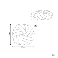 Cuscino Nodo Velluto Grigio 31 x 31 cm Legato Peluche Decorativo Moderno