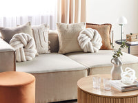 Set di 2 Cuscini Nodo Velluto Bianco 31 x 31 cm Legato Peluche Decorativo Moderno