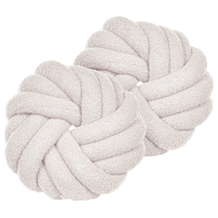 Set di 2 Cuscini Nodo Velluto Bianco 31 x 31 cm Legato Peluche Decorativo Moderno
