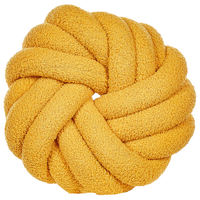 Cuscino Nodo Velluto Giallo 30 x 30 cm Legato Peluche Decorativo Moderno