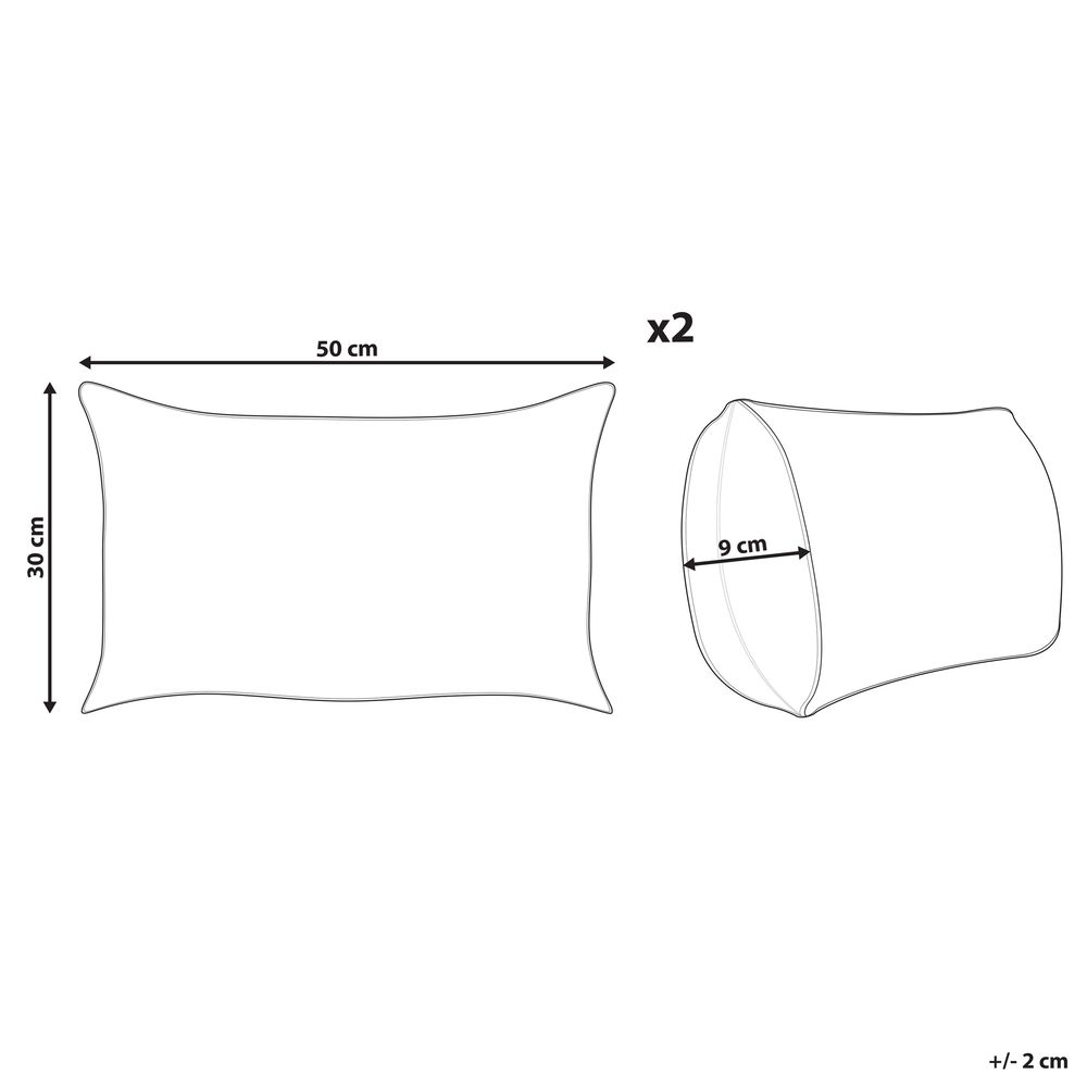 Set di 2 cuscini da lancio Cuscini decorativi in velluto a coste 50 x 30 cm bianco sporco