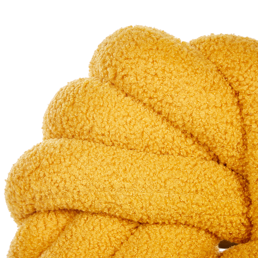 Cuscino Nodo Velluto Giallo 30 x 30 cm Legato Peluche Decorativo Moderno