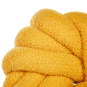 Cuscino Nodo Velluto Giallo 30 x 30 cm Legato Peluche Decorativo Moderno