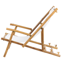 Set Bistro con Tavolino Pieghevole in Legno di Bambù Chiaro e 2 Sdrai