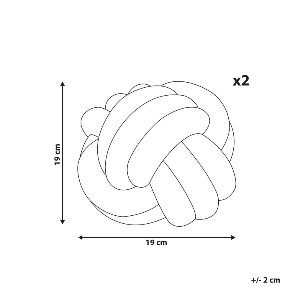 Set di 2 Cuscini Decorativi Cuscino Nodo Velluto beige 20 x 20 cm Accessori Decorativi