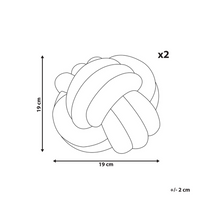 Set di 2 Cuscini Decorativi Cuscino Nodo Velluto beige 20 x 20 cm Accessori Decorativi