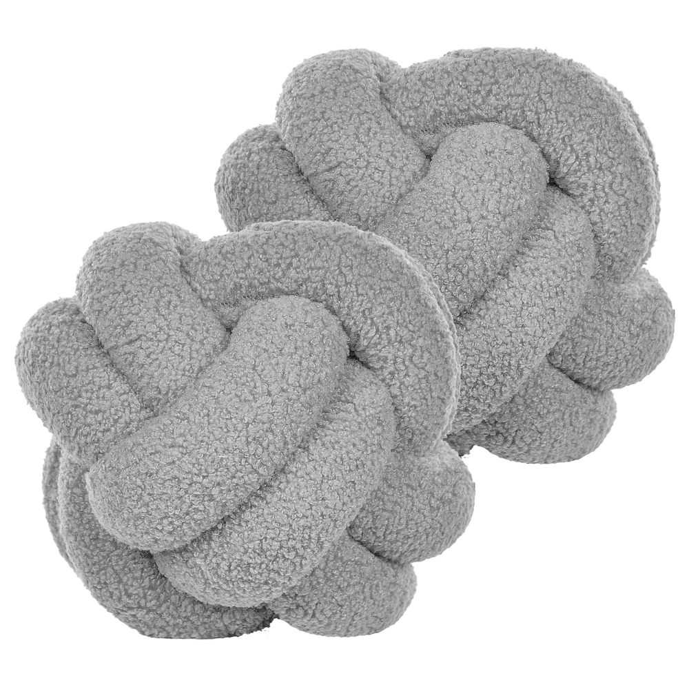 Set di 2 Cuscini Decorativi Nodo Velluto grigio 20 x 20 cm Accessori Decorativi