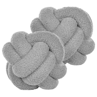 Set di 2 Cuscini Decorativi Nodo Velluto grigio 20 x 20 cm Accessori Decorativi