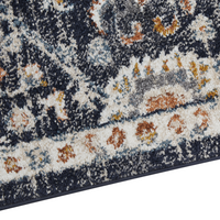 Tappeto in Poliestere beige e blu 160 x 230 cm con motivo orientale e vintage soggiorno camera da letto