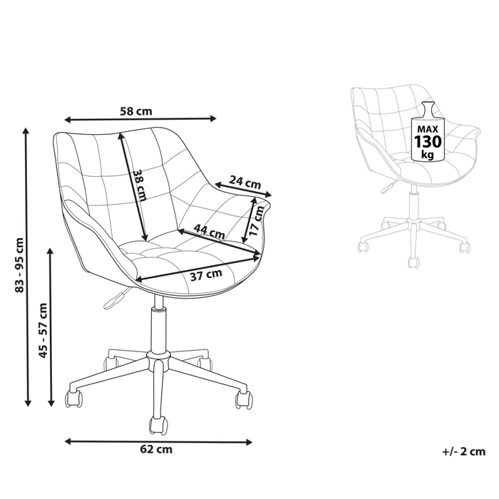 Sedia da ufficio in velluto grigio girevole regolabile in altezza stile moderno home office