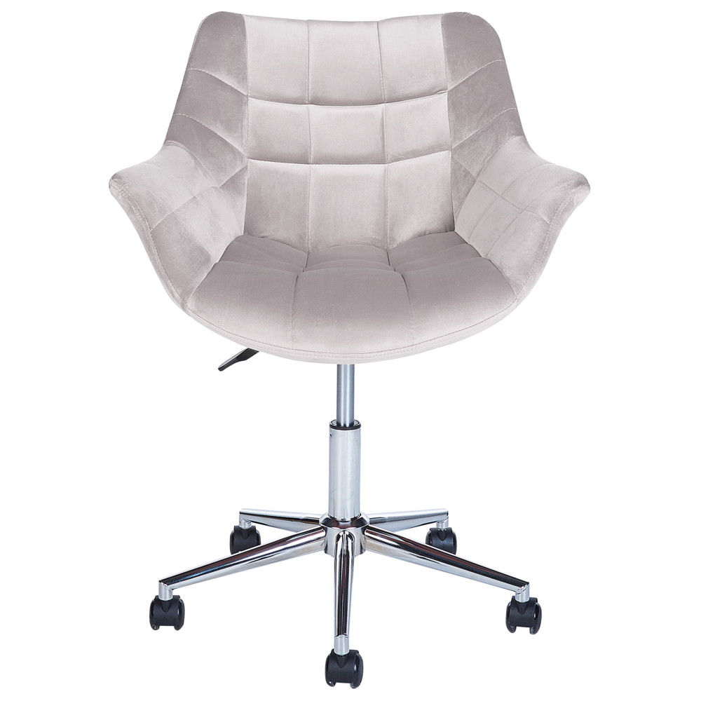 Sedia da ufficio in velluto grigio girevole regolabile in altezza stile moderno home office
