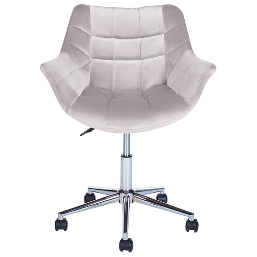 Sedia da ufficio in velluto grigio girevole regolabile in altezza stile moderno home office