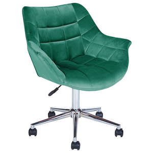 Sedia da ufficio in velluto verde girevole regolabile in altezza stile moderno home office