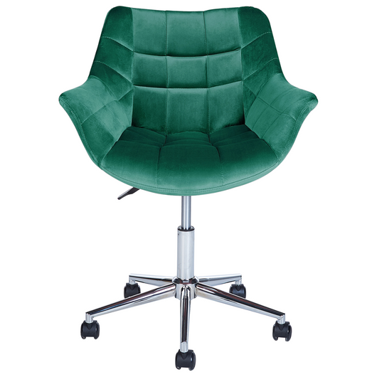 Sedia da ufficio in velluto verde girevole regolabile in altezza stile moderno home office