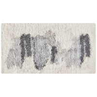 Tappeto bianco grigio scuro 80 x 150 cm pelo lungo motivo astratto camera da letto soggiorno