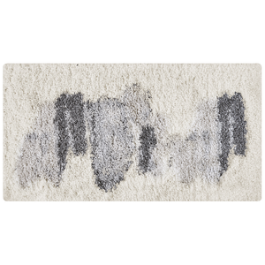 Tappeto bianco grigio scuro 80 x 150 cm pelo lungo motivo astratto camera da letto soggiorno