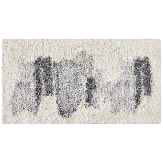 Tappeto bianco grigio scuro 80 x 150 cm pelo lungo motivo astratto camera da letto soggiorno