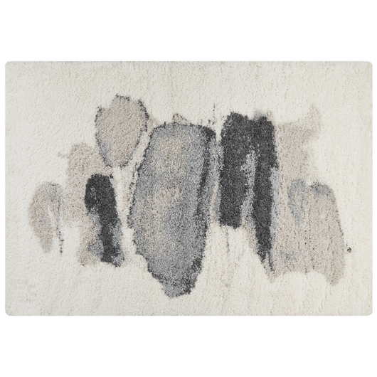 Tappeto bianco grigio scuro 160 x 230 cm pelo lungo motivo astratto camera da letto soggiorno