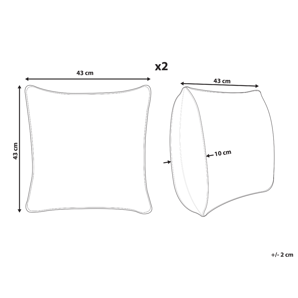 Set di 2 cuscini decorativi in velluto a coste verde chiaro 43 x 43 cm stile moderno tradizionale