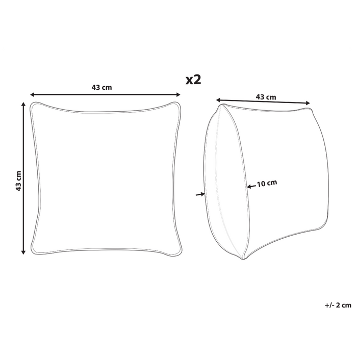 Set di 2 cuscini decorativi in velluto a coste verde chiaro 43 x 43 cm stile moderno tradizionale