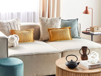 Set di 2 cuscini decorativi in velluto a coste giallo 47 x 27 cm stile moderno tradizionale