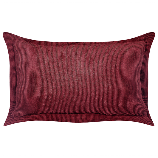 Set di 2 cuscini decorativi in velluto a coste borgogna 47 x 27 cm stile moderno tradizionale