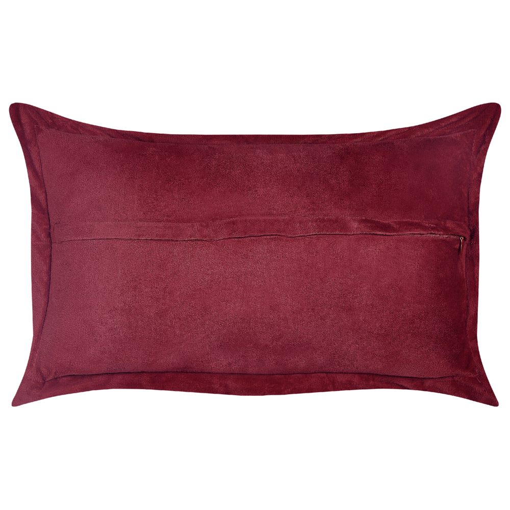Set di 2 cuscini decorativi in velluto a coste borgogna 47 x 27 cm stile moderno tradizionale