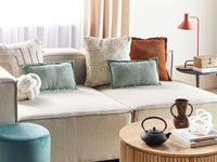 Set di 2 cuscini decorativi in velluto a coste verde chiaro 47 x 27 cm stile moderno tradizionale