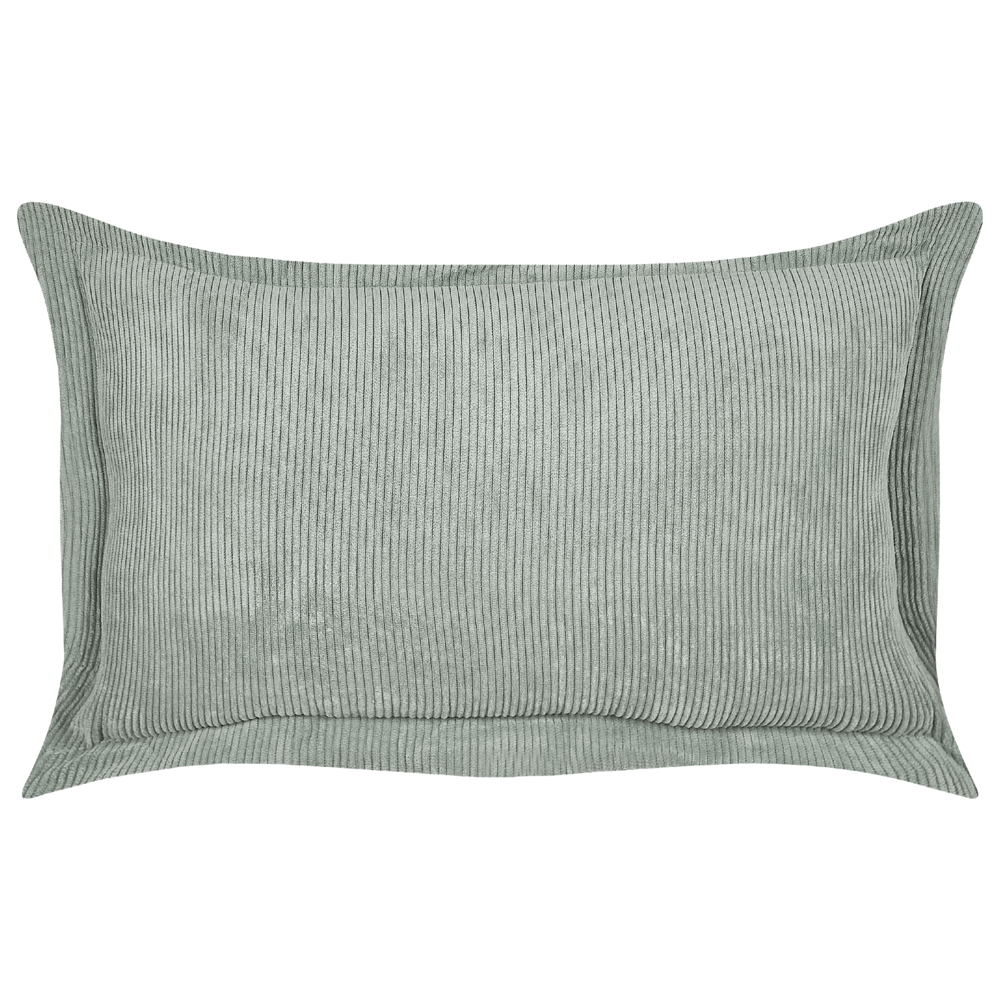 Set di 2 cuscini decorativi in velluto a coste verde chiaro 47 x 27 cm stile moderno tradizionale