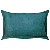 Set di 2 cuscini decorativi in velluto a coste verde petrolio 47 x 27 cm stile moderno tradizionale