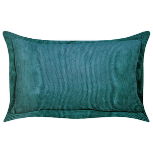 Set di 2 cuscini decorativi in velluto a coste verde petrolio 47 x 27 cm stile moderno tradizionale