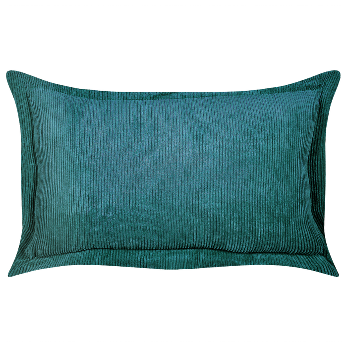 Set di 2 cuscini decorativi in velluto a coste verde petrolio 47 x 27 cm stile moderno tradizionale