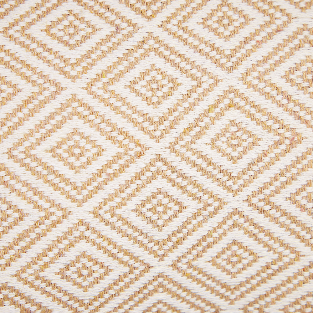 Set di 2 cuscini in poliestere beige con motivo geometrico 30 x 50 cm stile tradizionale salotto sala da pranzo