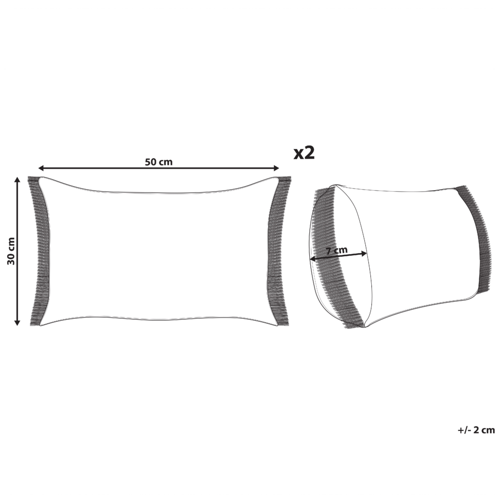 Set di 2 cuscini in poliestere beige con motivo geometrico 30 x 50 cm stile tradizionale salotto sala da pranzo